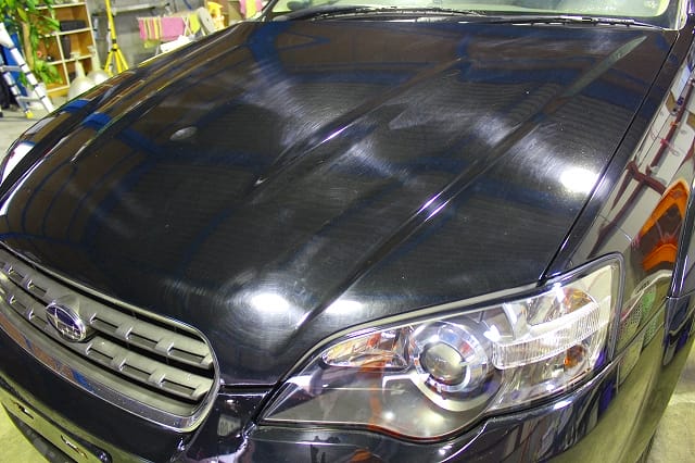 洗車キズ 塗装のくすみを解決 H17アウトバック 黒 車のコーティング クリスタルポリマー 車のお手入れ専門店 エコスタイル 熊本市東区